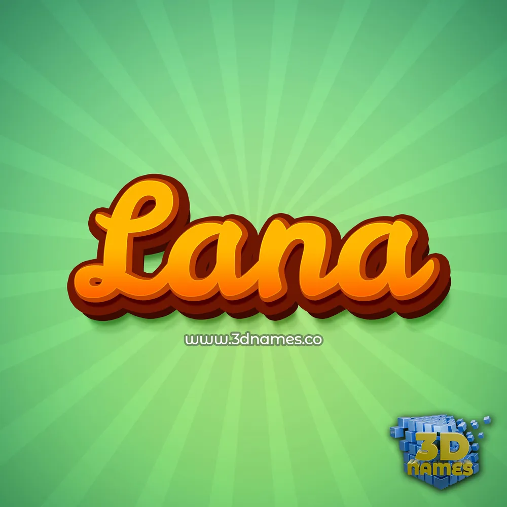 lana in Green Rays style - 3D name wallpaper
