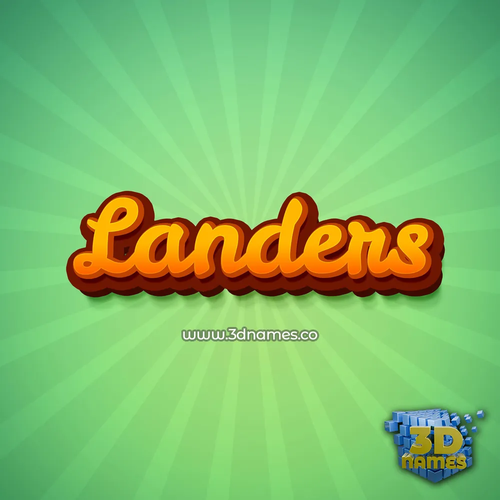 landers in Green Rays style - 3D name wallpaper