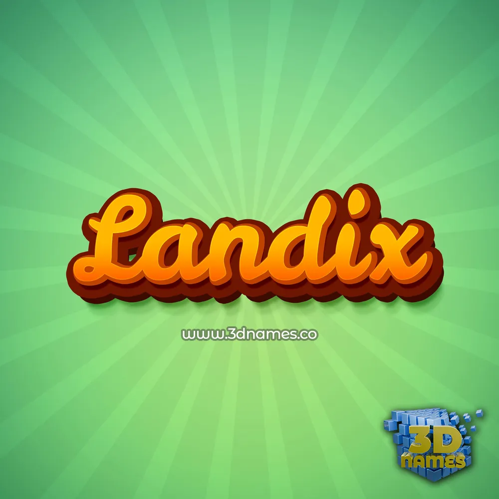 landix in Green Rays style - 3D name wallpaper
