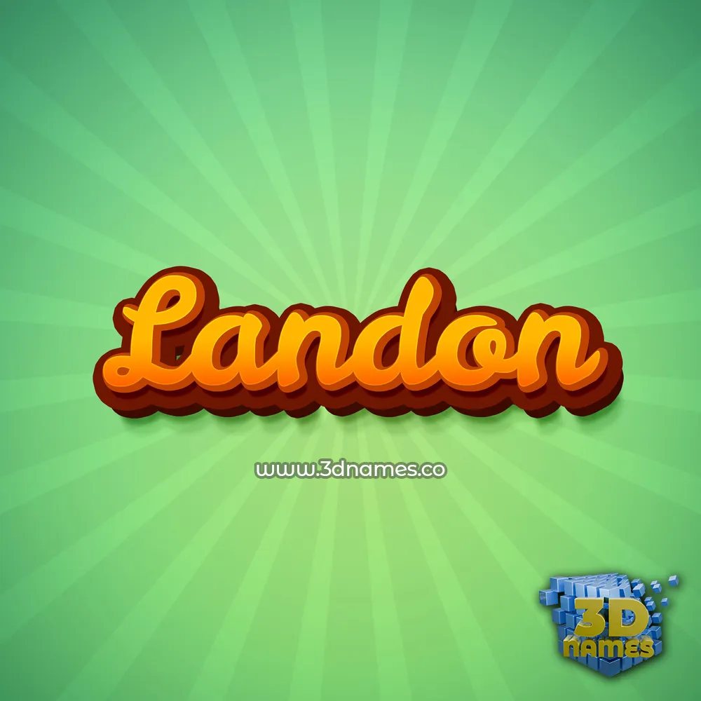landon in Green Rays style - 3D name wallpaper
