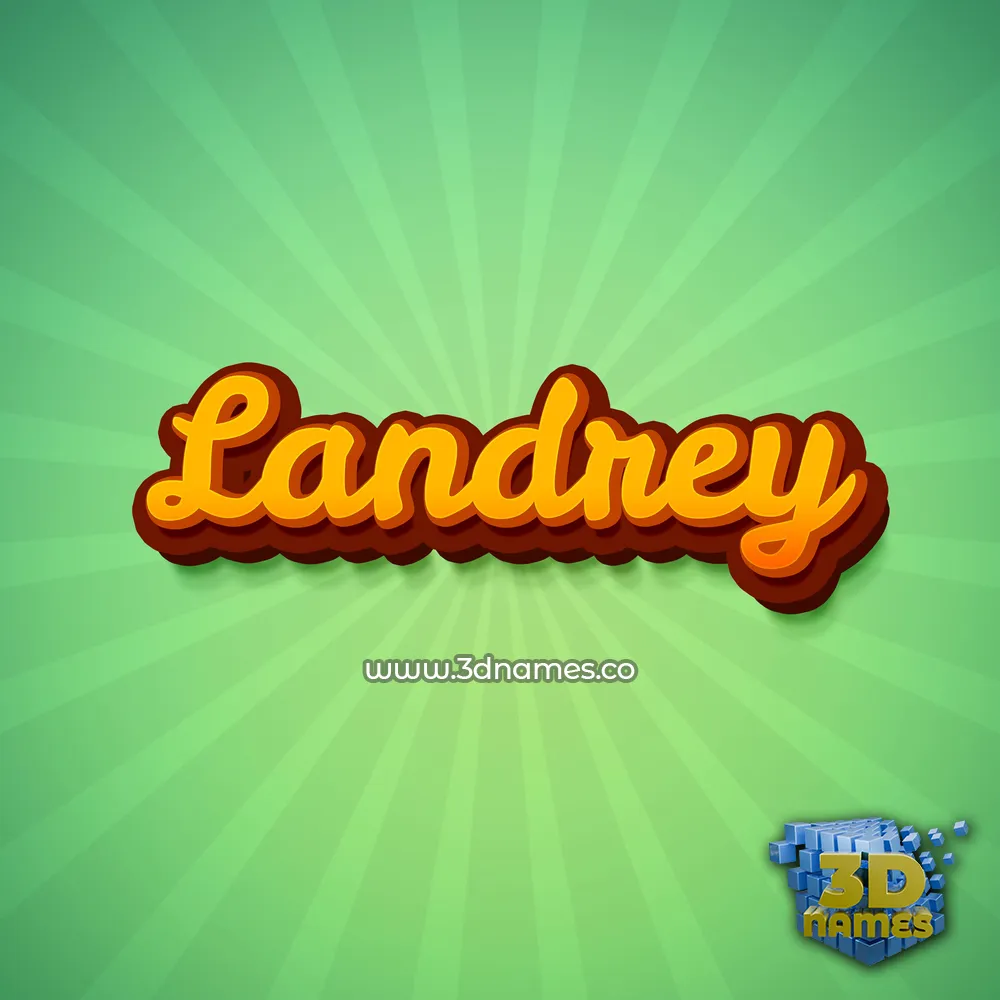 landrey in Green Rays style - 3D name wallpaper