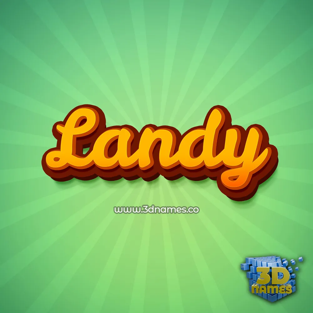 landy in Green Rays style - 3D name wallpaper