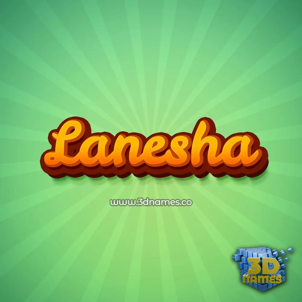 lanesha in Green Rays style - 3D name wallpaper