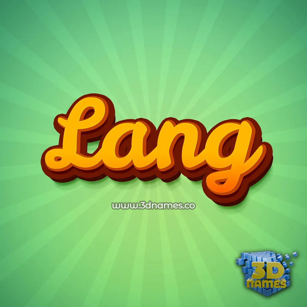 lang in Green Rays style - 3D name wallpaper