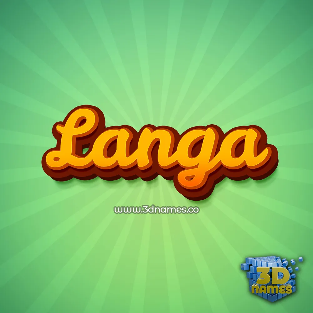 langa in Green Rays style - 3D name wallpaper
