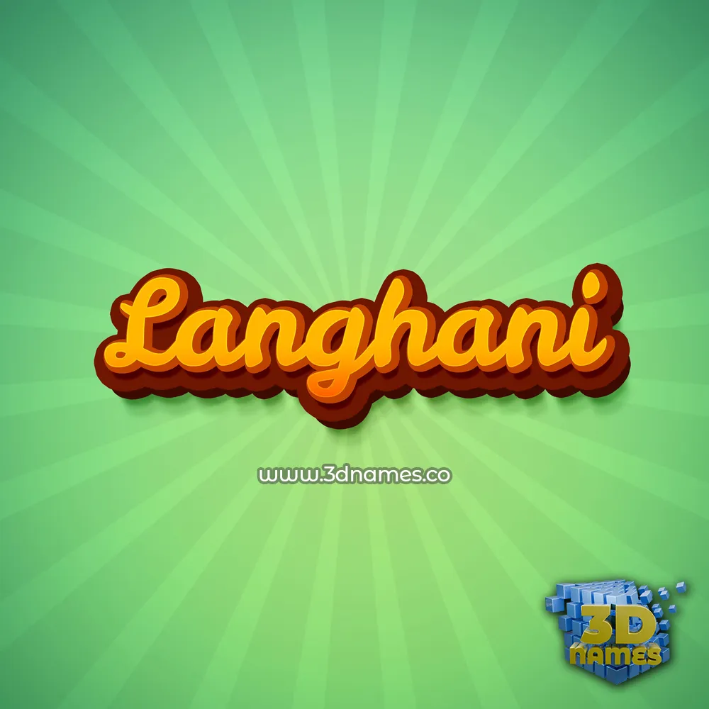 langhani in Green Rays style - 3D name wallpaper