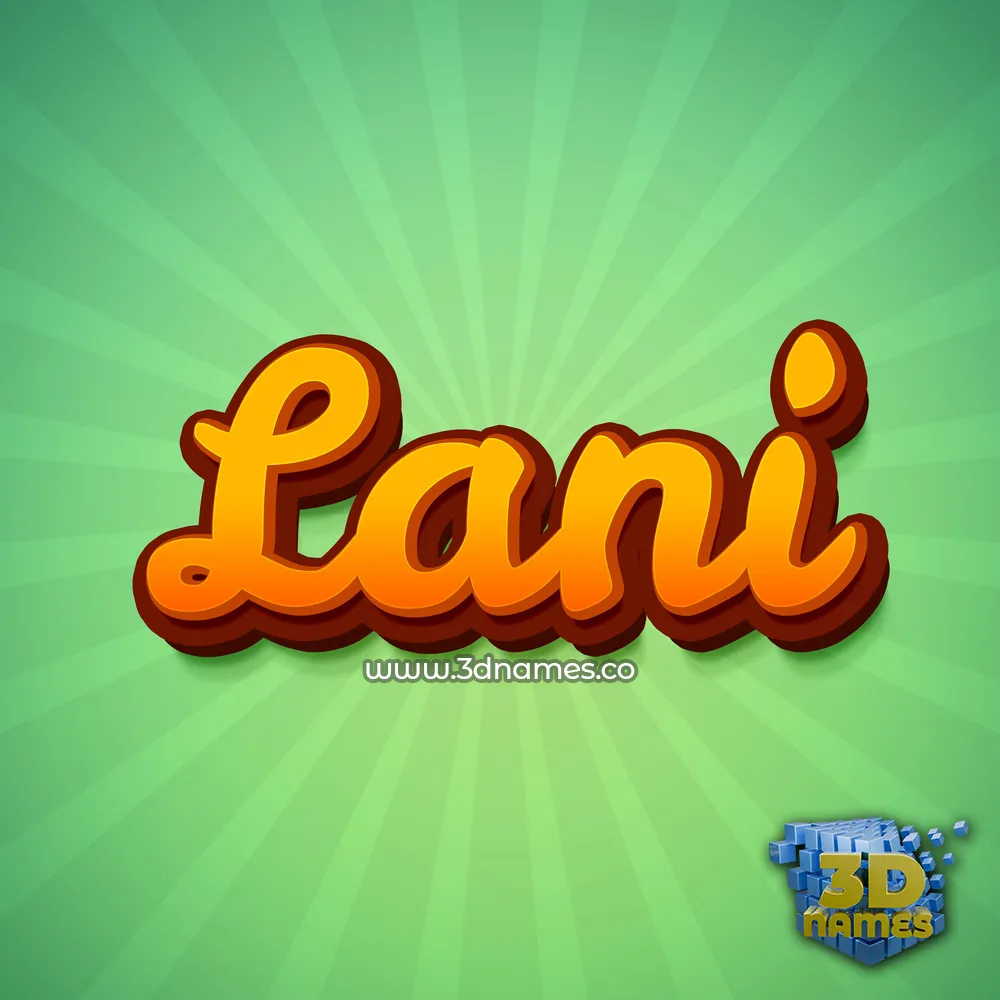 lani in Green Rays style - 3D name wallpaper