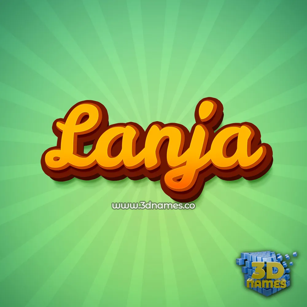 lanja in Green Rays style - 3D name wallpaper