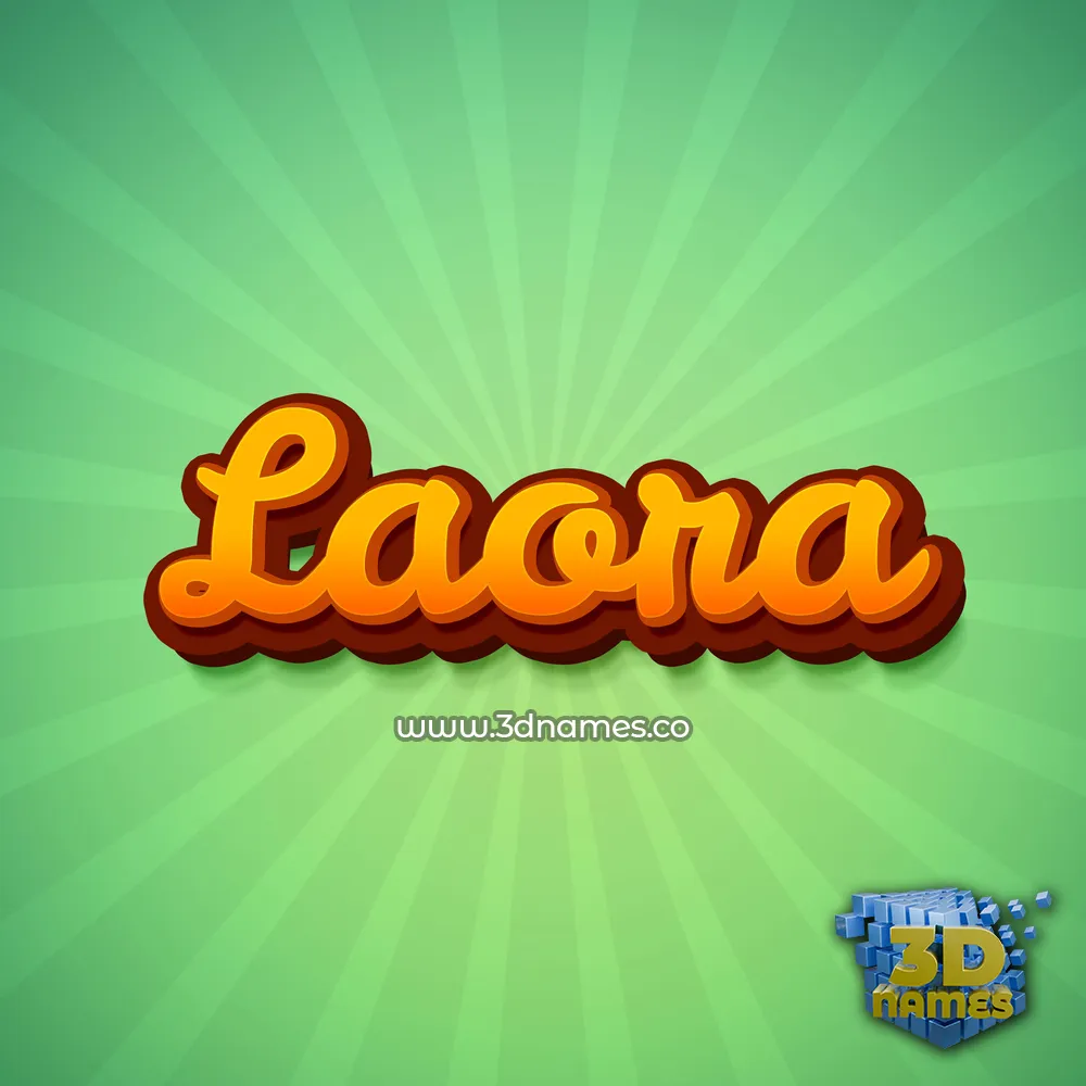 laora in Green Rays style - 3D name wallpaper