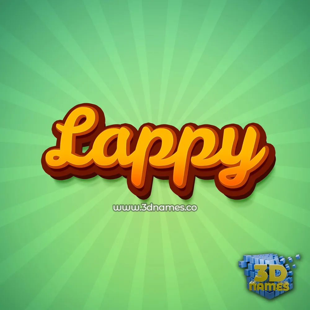 lappy in Green Rays style - 3D name wallpaper