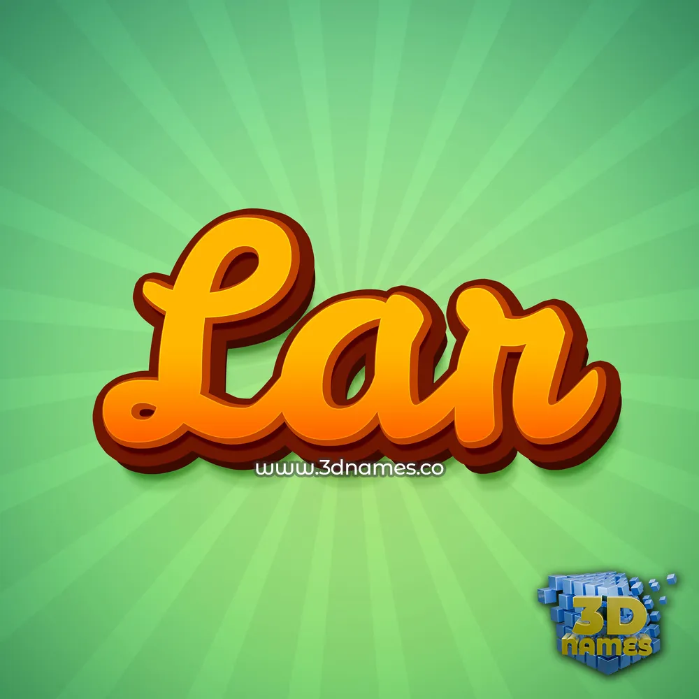 lar in Green Rays style - 3D name wallpaper
