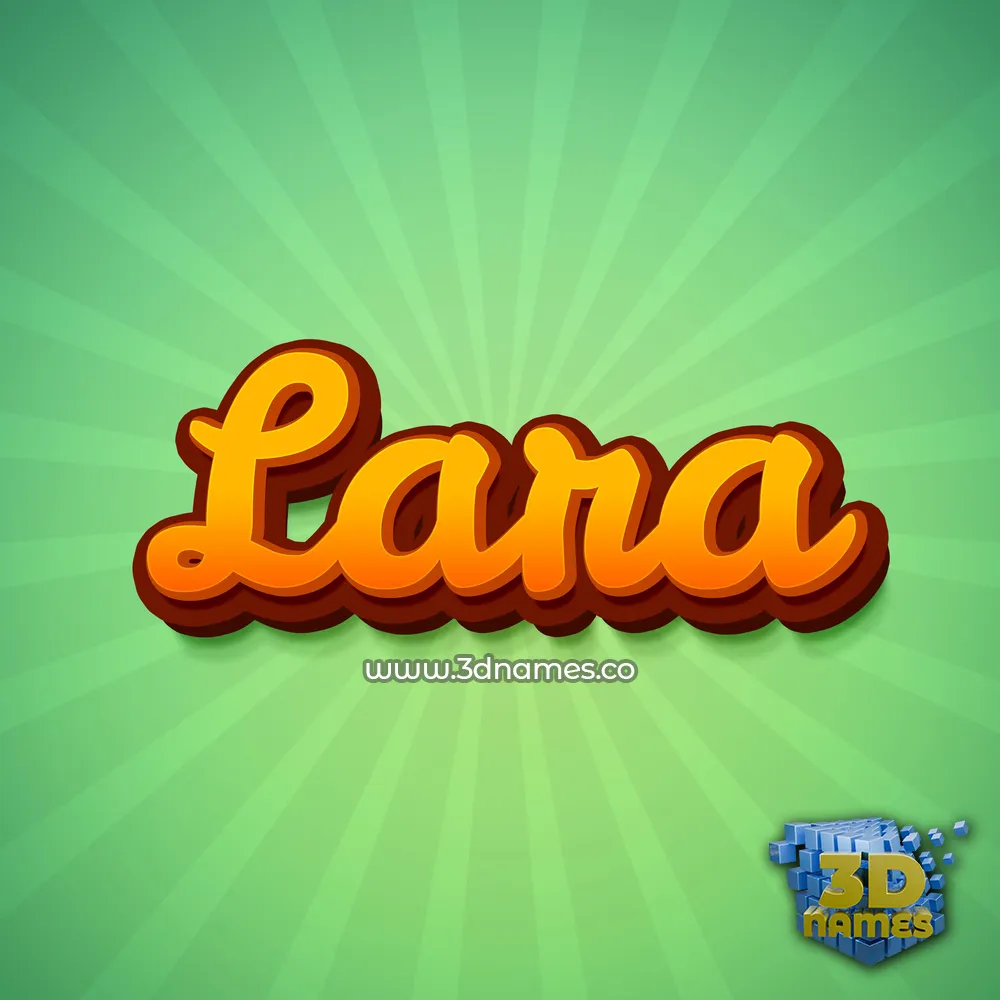 lara in Green Rays style - 3D name wallpaper