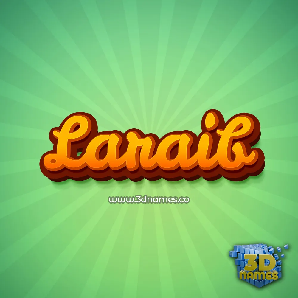 laraib in Green Rays style - 3D name wallpaper