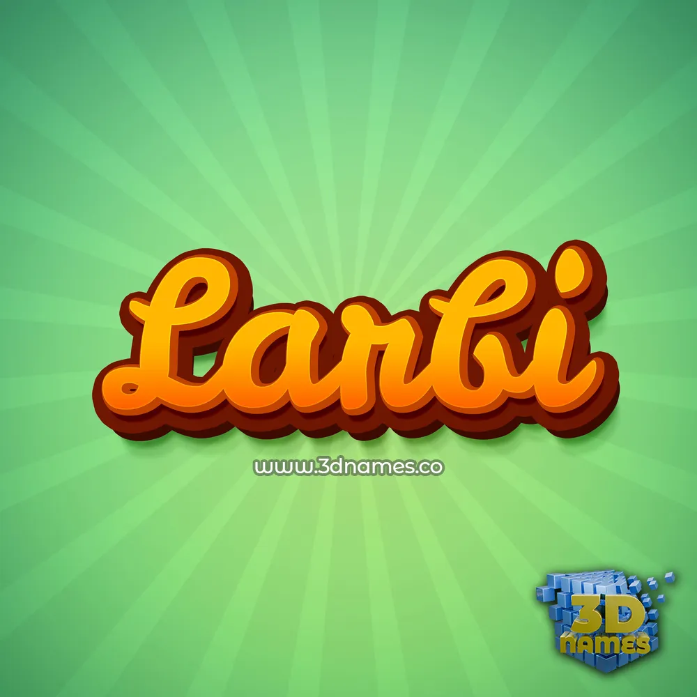larbi in Green Rays style - 3D name wallpaper