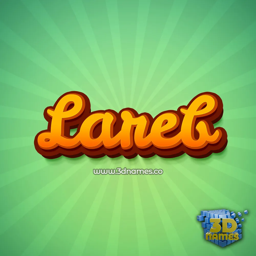 lareb in Green Rays style - 3D name wallpaper