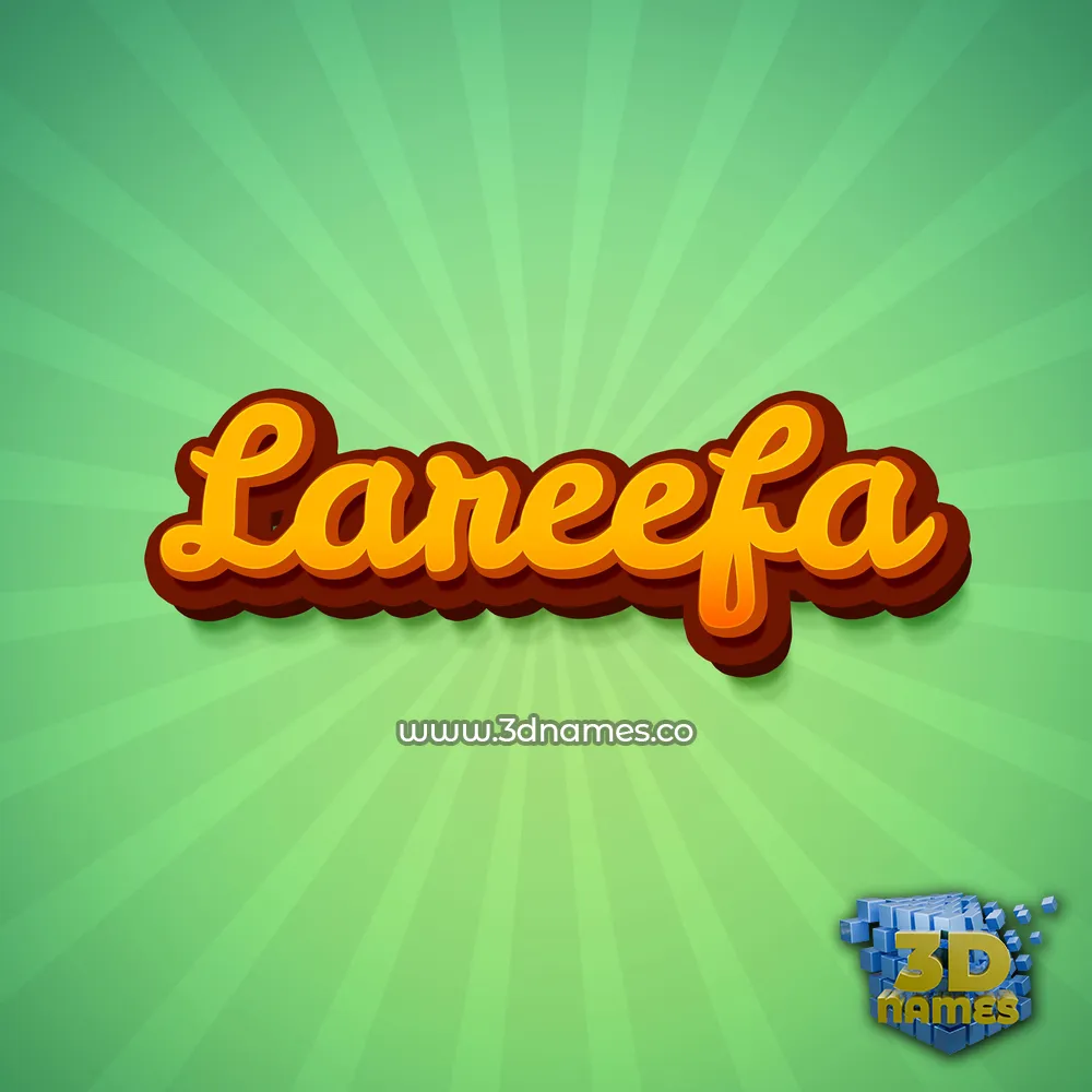 lareefa in Green Rays style - 3D name wallpaper