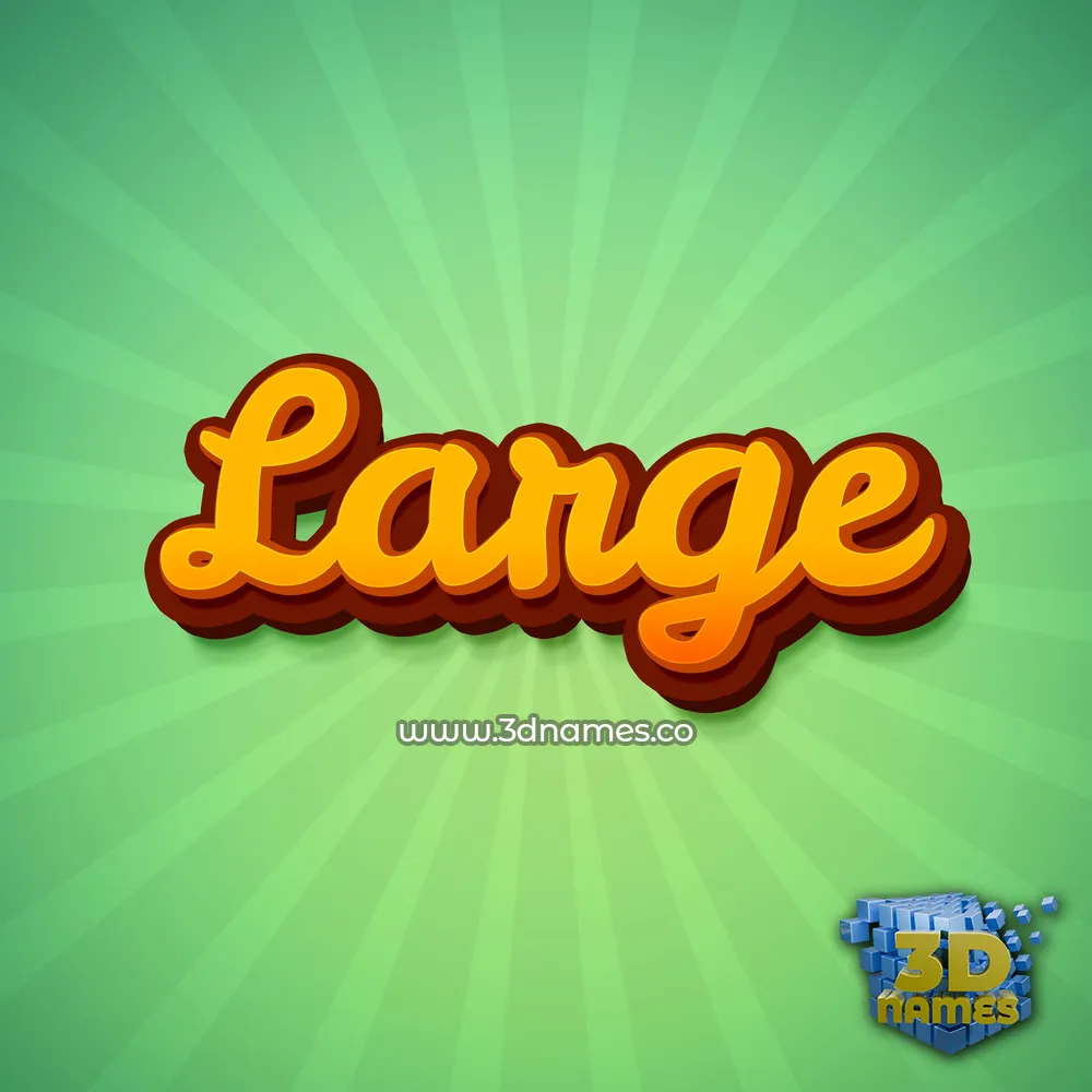 large in Green Rays style - 3D name wallpaper