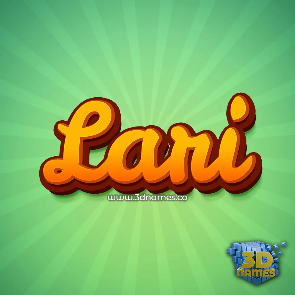 lari in Green Rays style - 3D name wallpaper