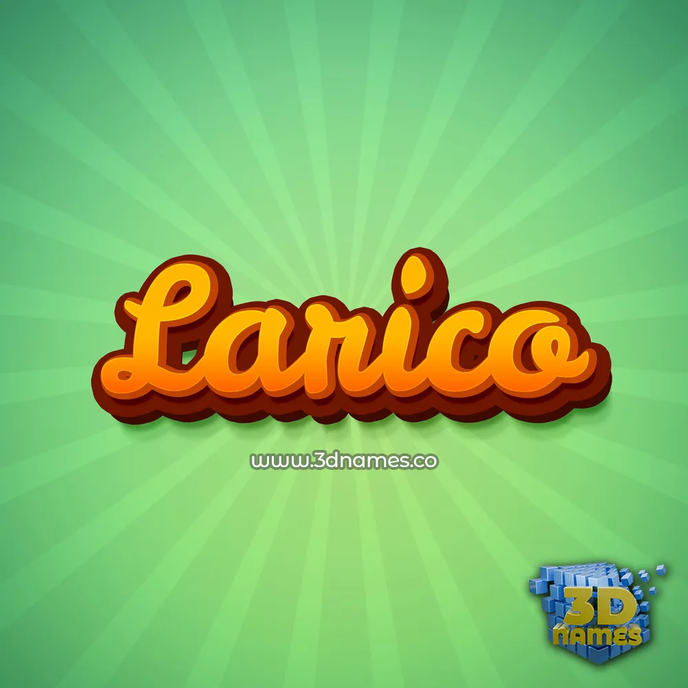 larico in Green Rays style - 3D name wallpaper