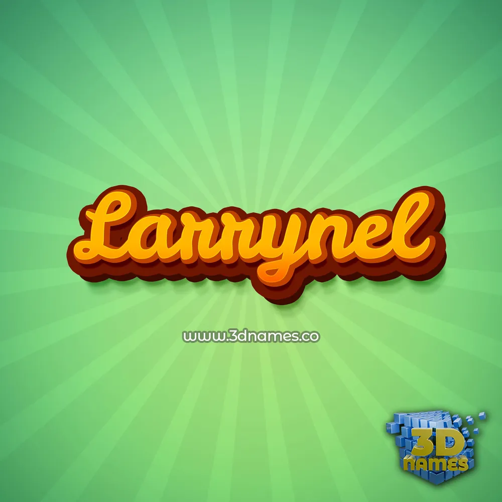 larrynel in Green Rays style - 3D name wallpaper