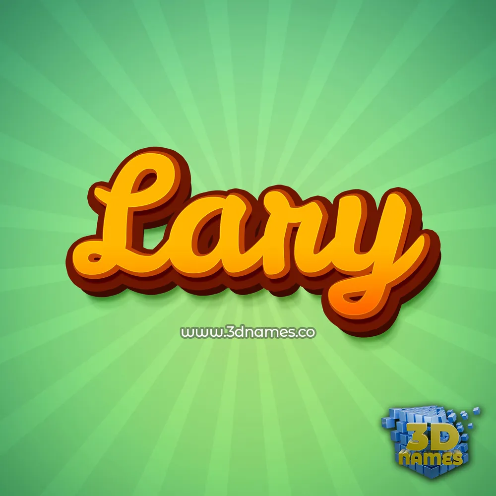 lary in Green Rays style - 3D name wallpaper