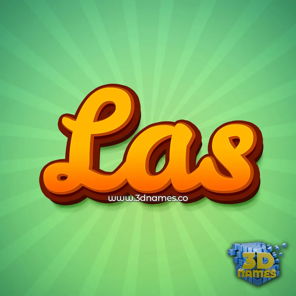 las in Green Rays style - 3D name wallpaper
