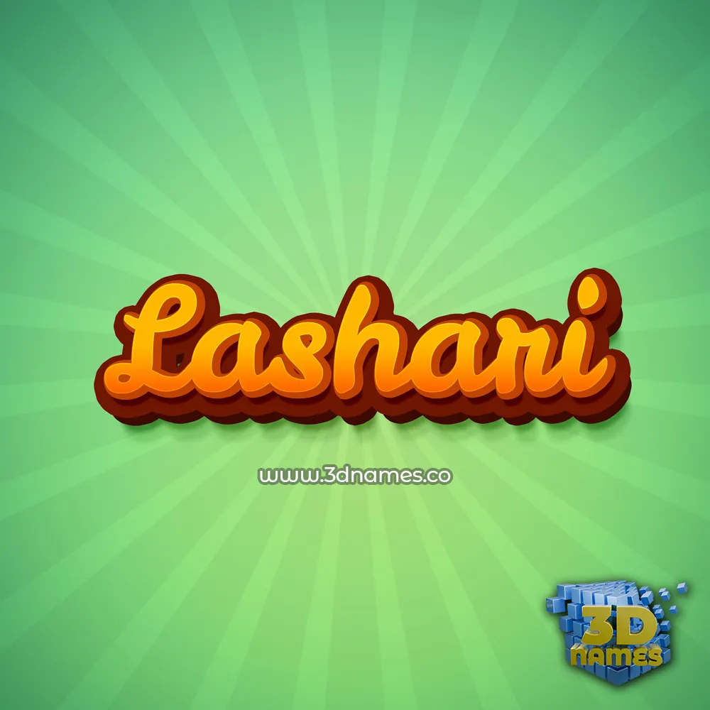 lashari in Green Rays style - 3D name wallpaper