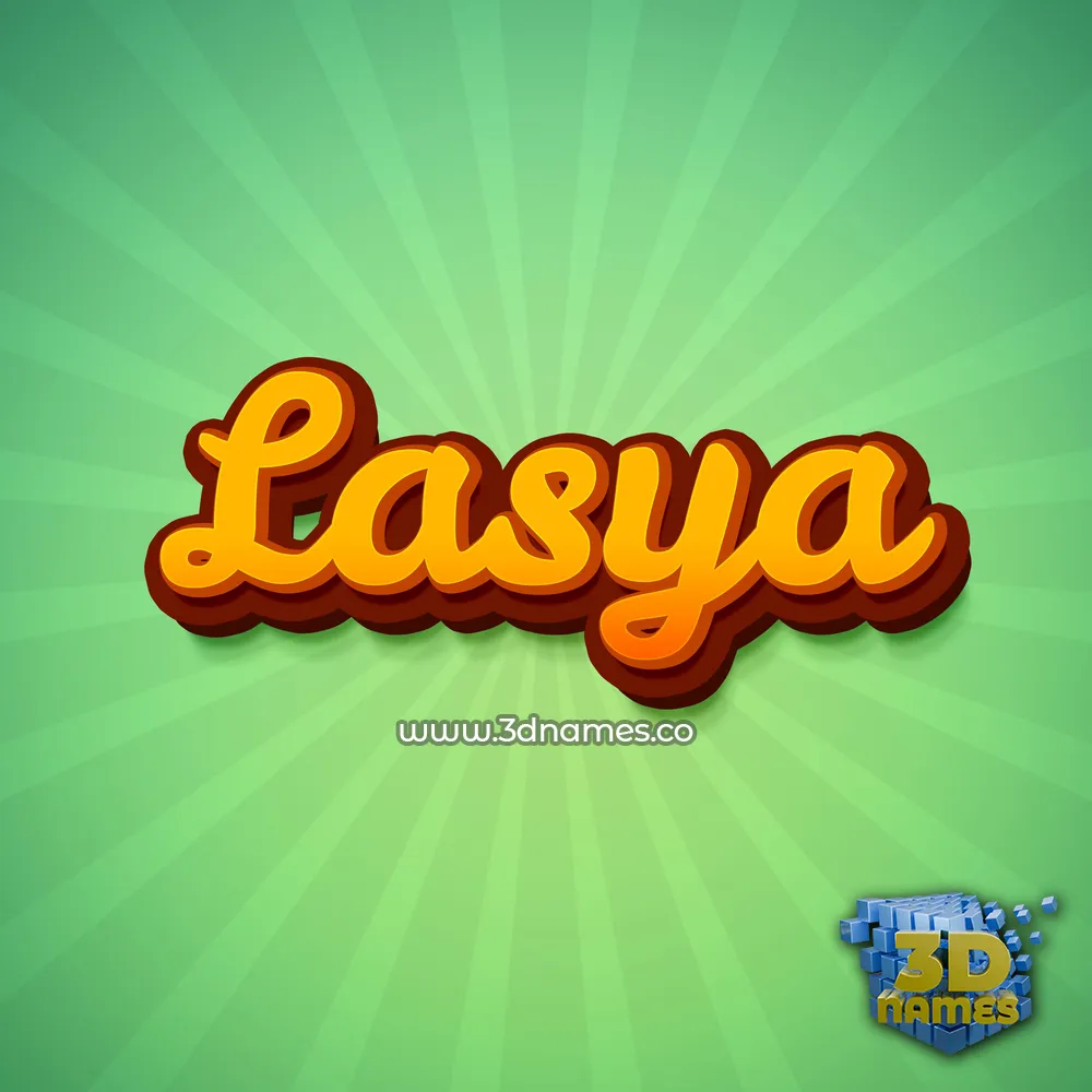 lasya in Green Rays style - 3D name wallpaper