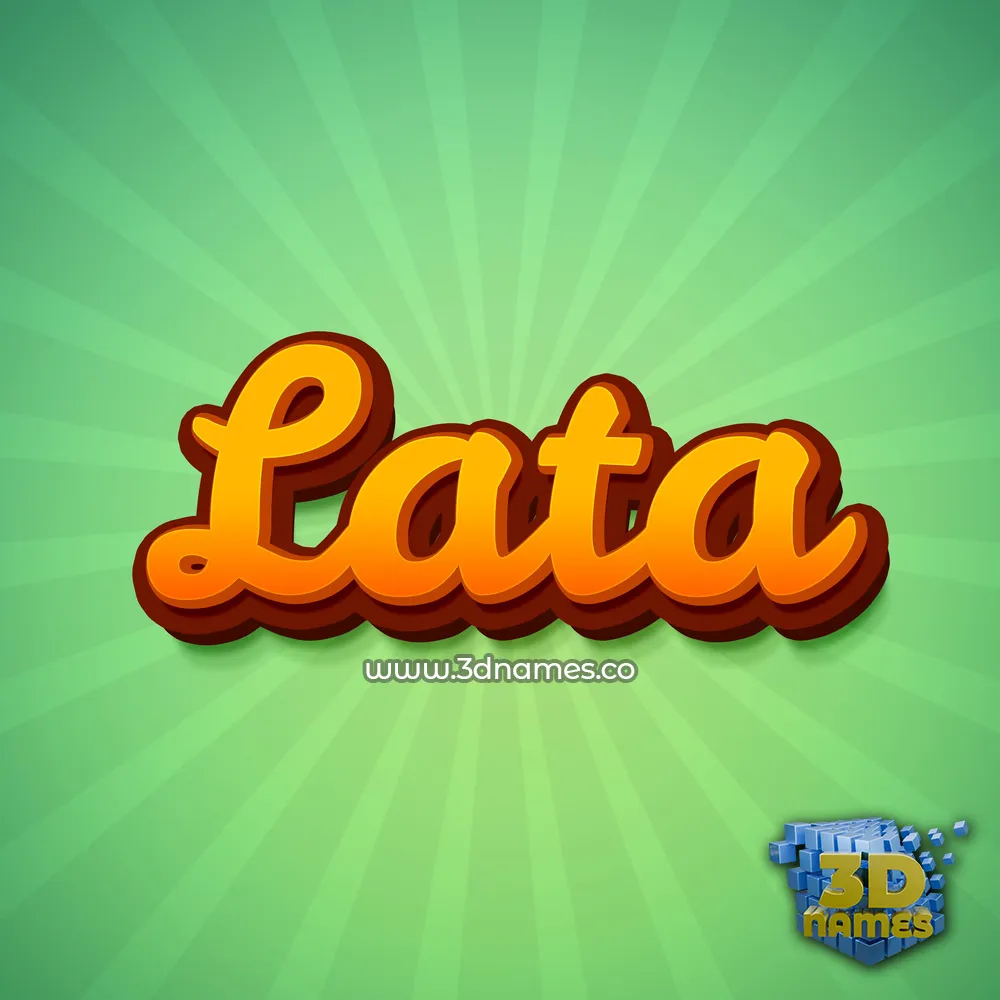 lata in Green Rays style - 3D name wallpaper