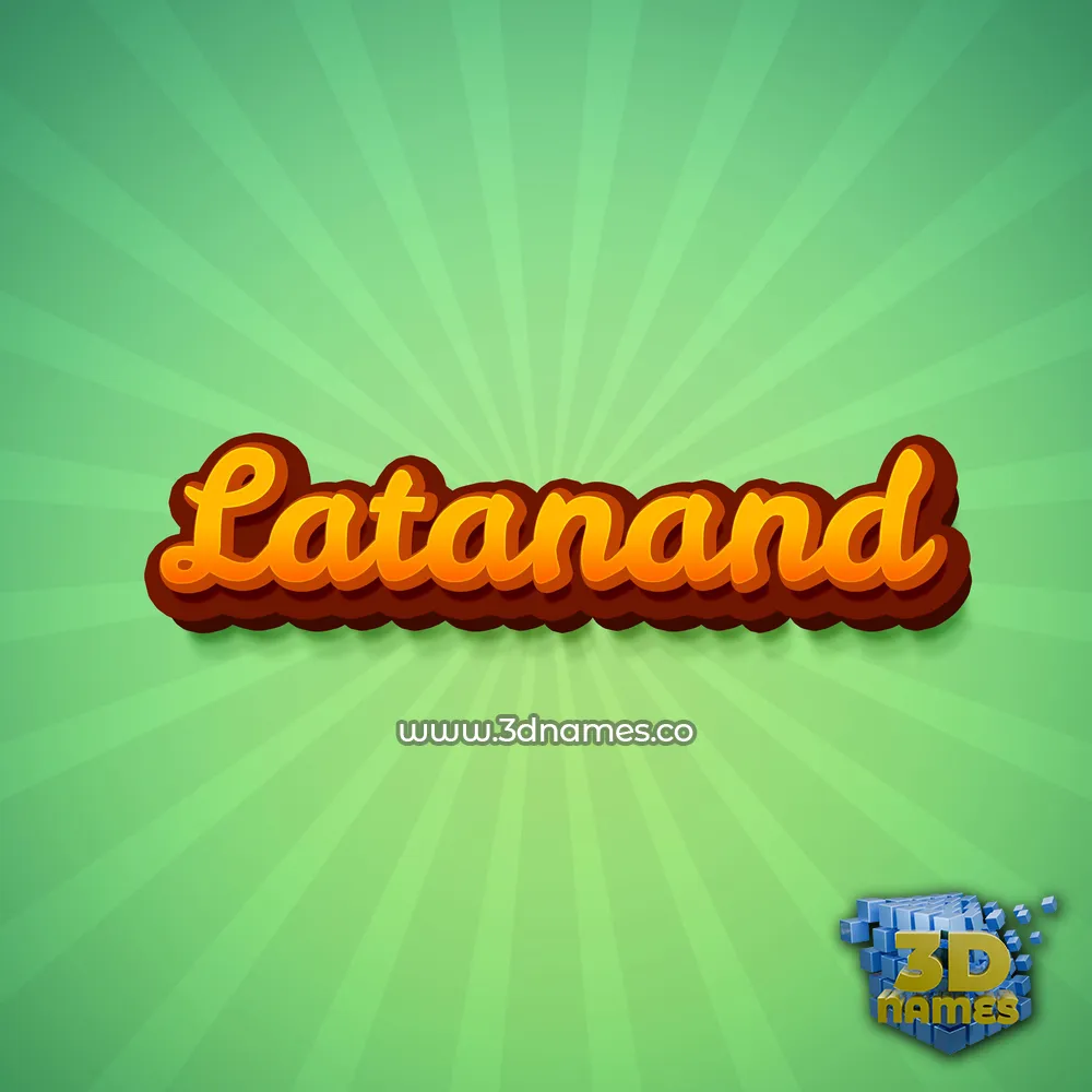latanand in Green Rays style - 3D name wallpaper