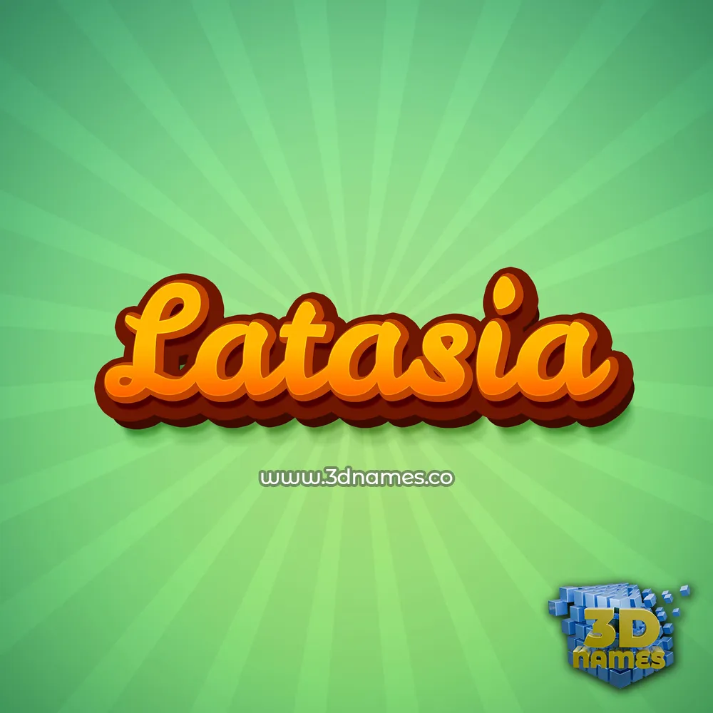 latasia in Green Rays style - 3D name wallpaper