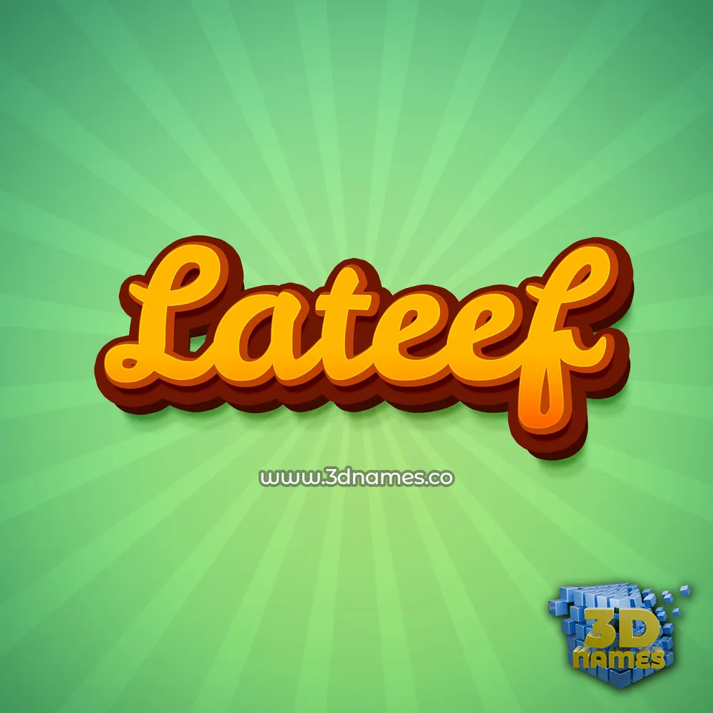 lateef in Green Rays style - 3D name wallpaper