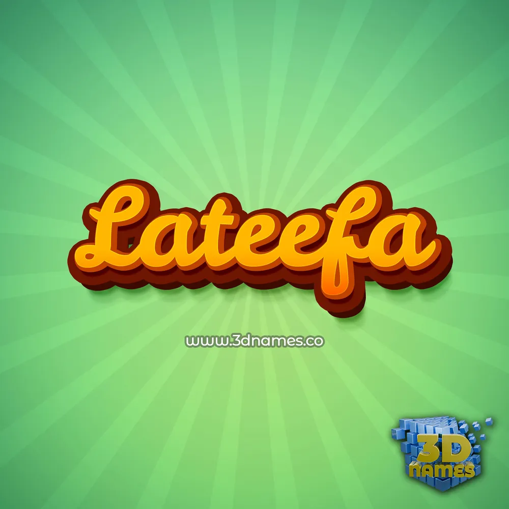 lateefa in Green Rays style - 3D name wallpaper