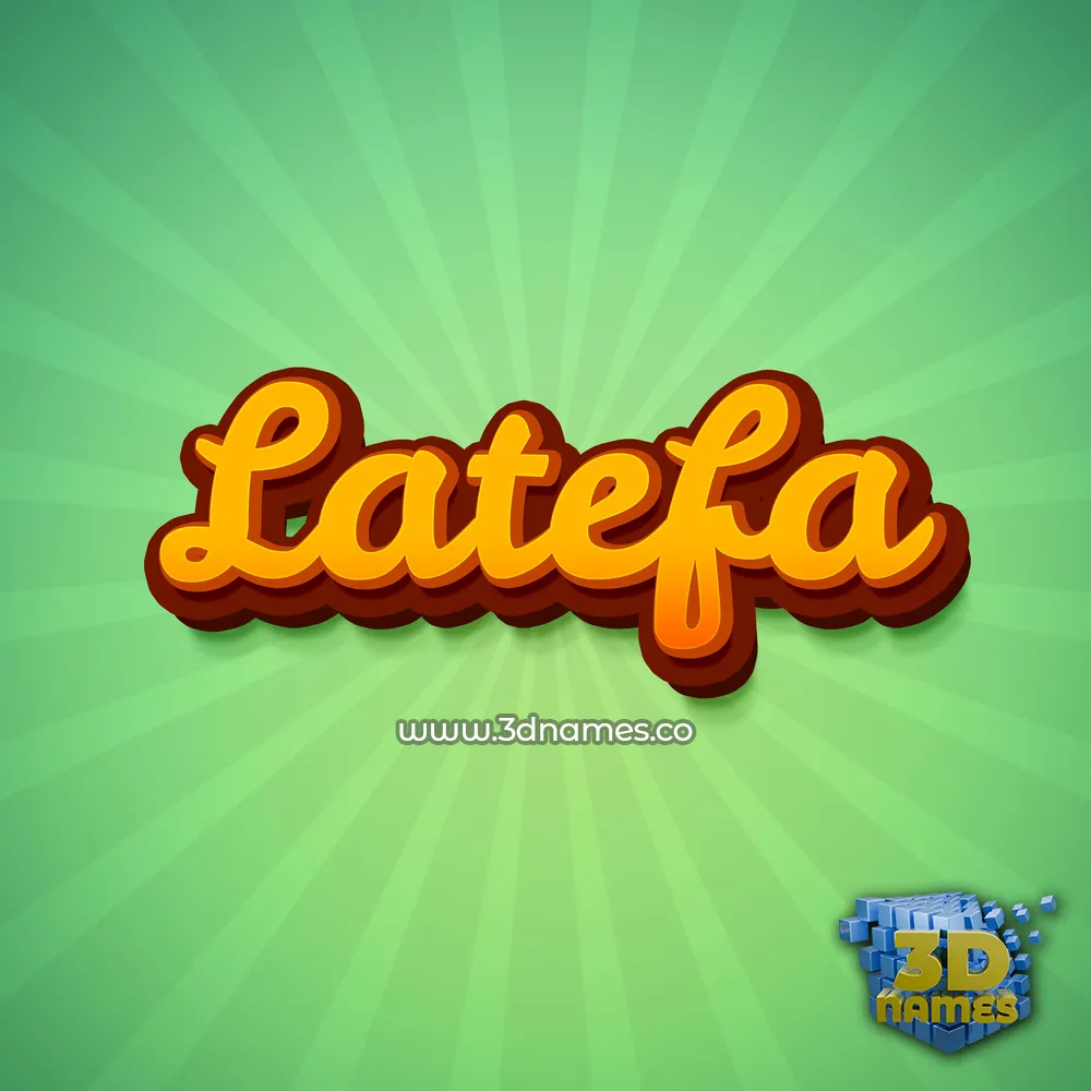 latefa in Green Rays style - 3D name wallpaper