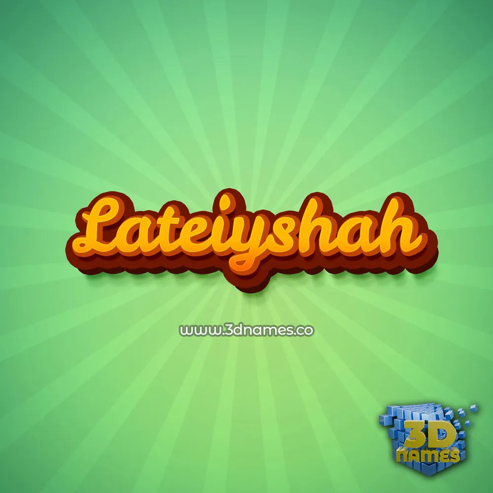 lateiyshah in Green Rays style - 3D name wallpaper