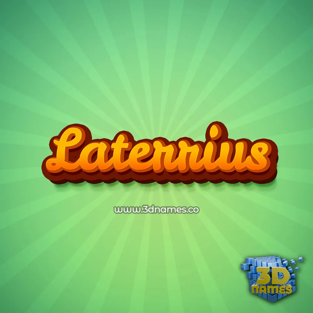 laterrius in Green Rays style - 3D name wallpaper