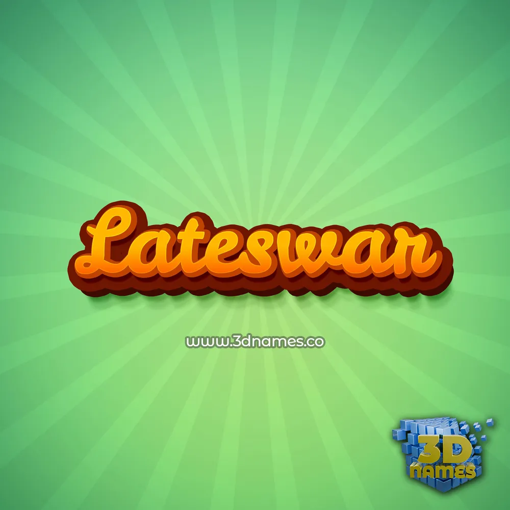lateswar in Green Rays style - 3D name wallpaper