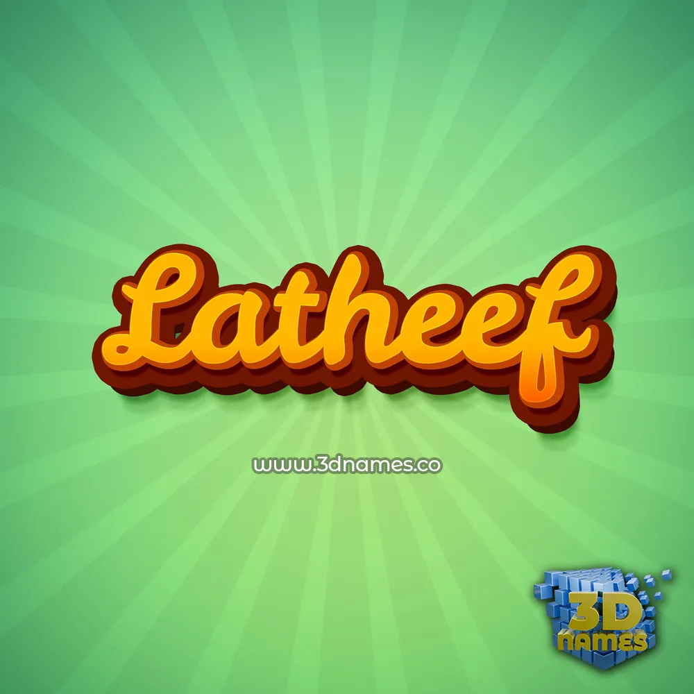 latheef in Green Rays style - 3D name wallpaper