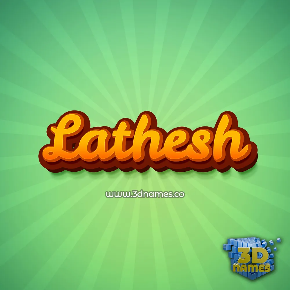 lathesh in Green Rays style - 3D name wallpaper