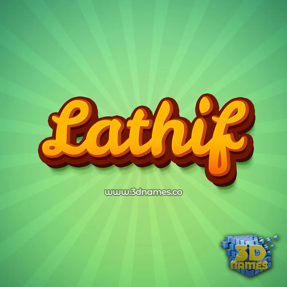 lathif in Green Rays style - 3D name wallpaper