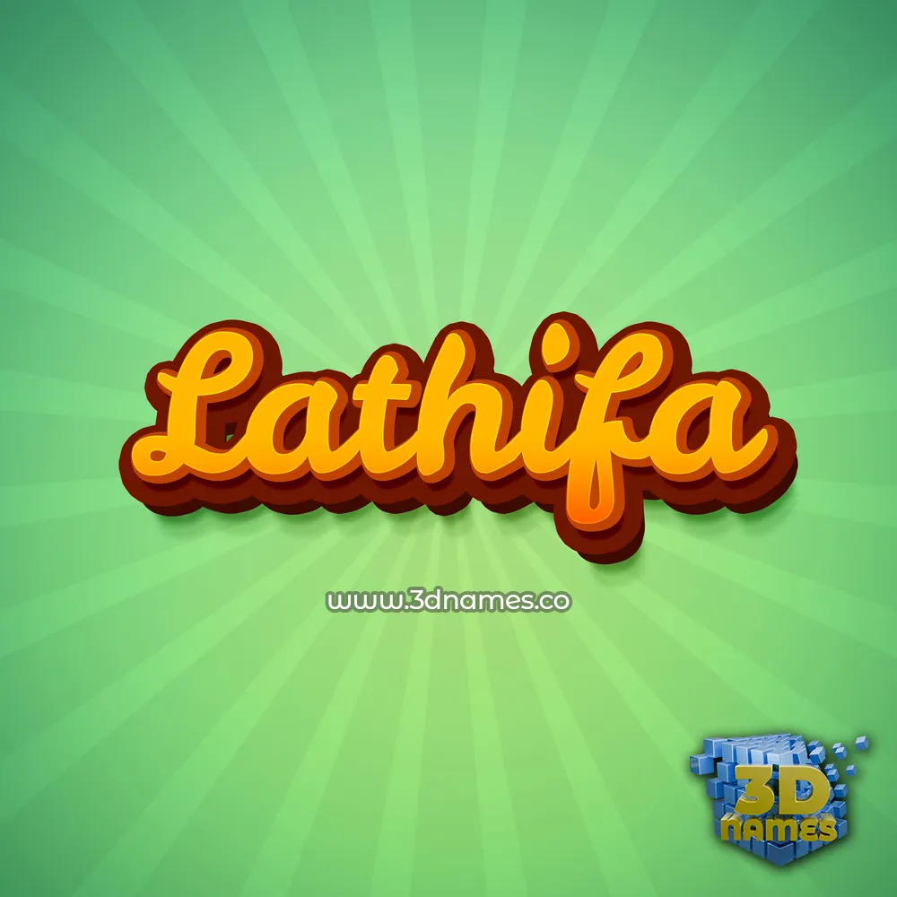 lathifa in Green Rays style - 3D name wallpaper