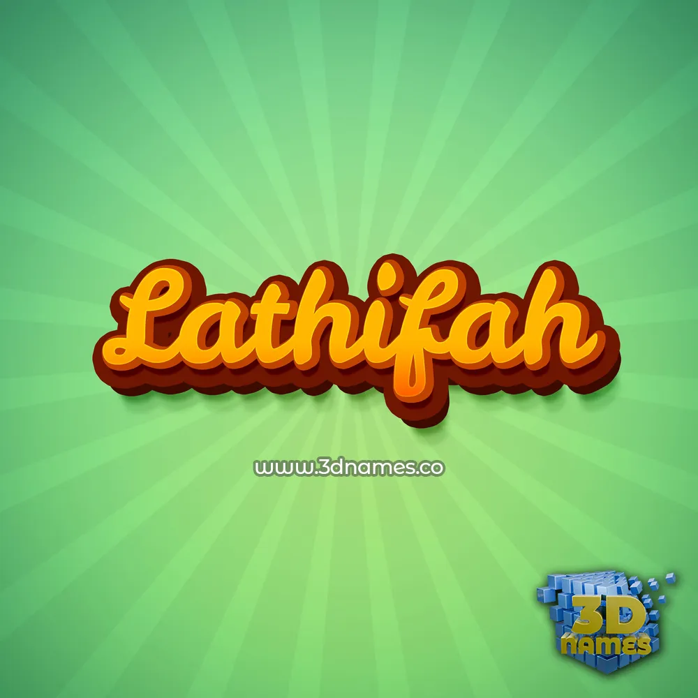 lathifah in Green Rays style - 3D name wallpaper