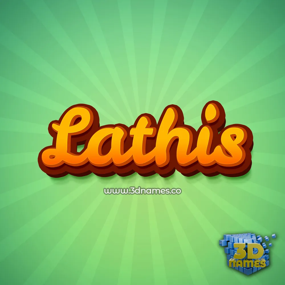 lathis in Green Rays style - 3D name wallpaper