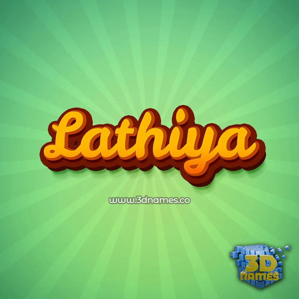 lathiya in Green Rays style - 3D name wallpaper