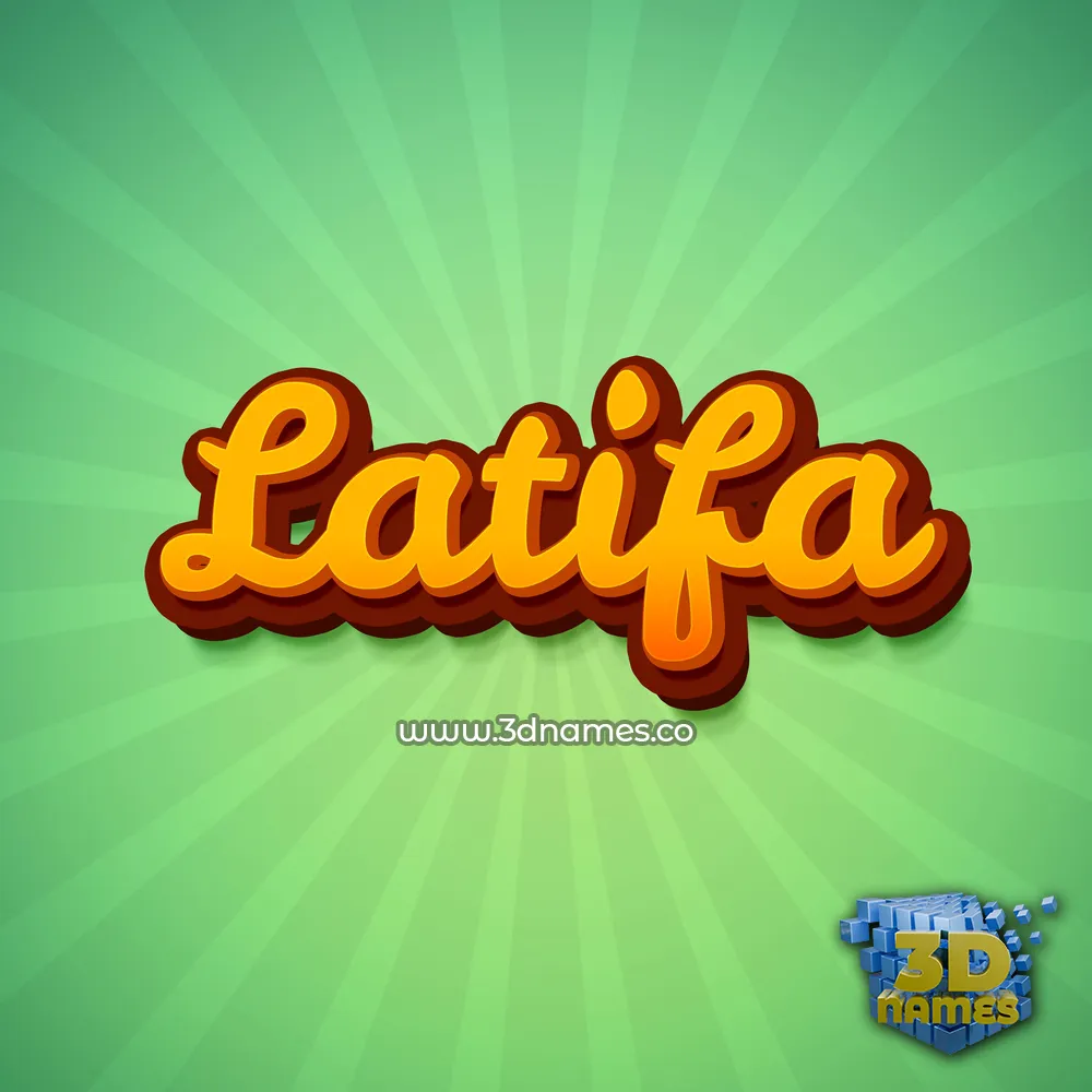 latifa in Green Rays style - 3D name wallpaper