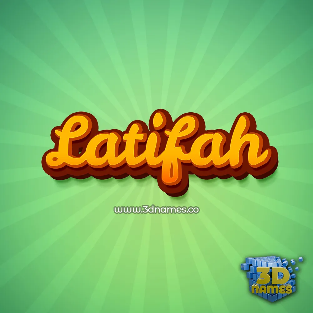 latifah in Green Rays style - 3D name wallpaper