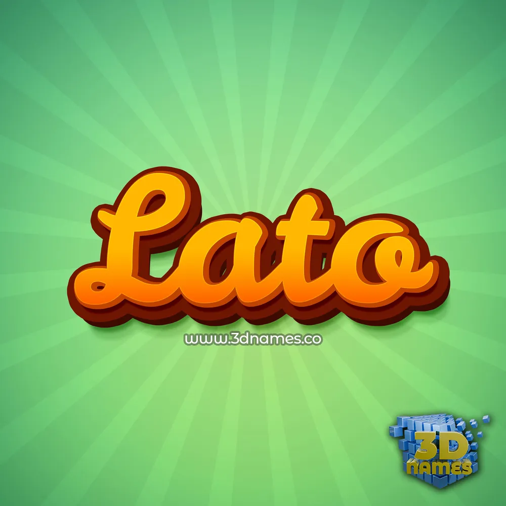 lato in Green Rays style - 3D name wallpaper