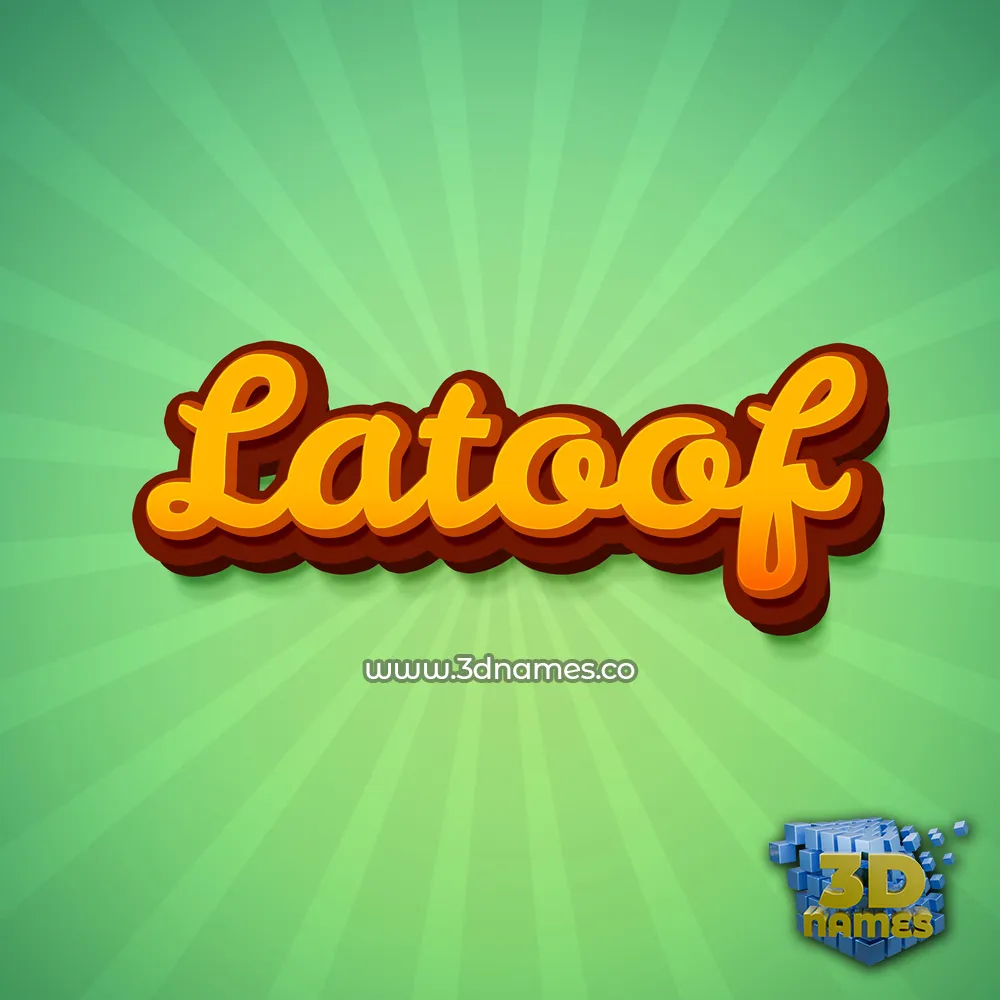 latoof in Green Rays style - 3D name wallpaper