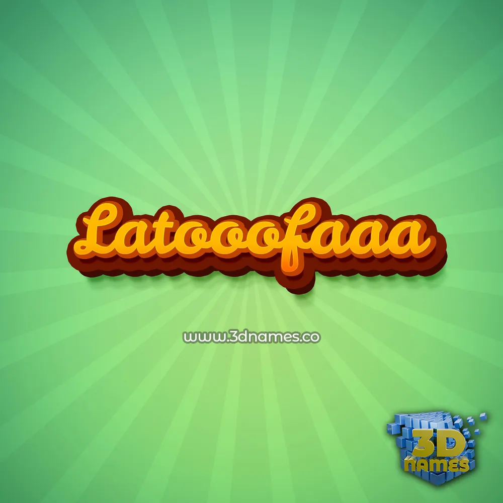 latooofaaa in Green Rays style - 3D name wallpaper