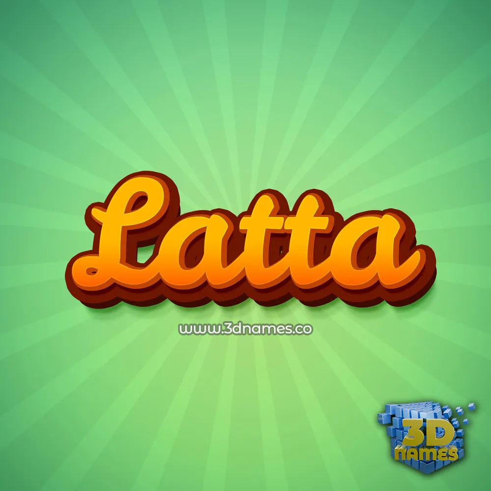 latta in Green Rays style - 3D name wallpaper